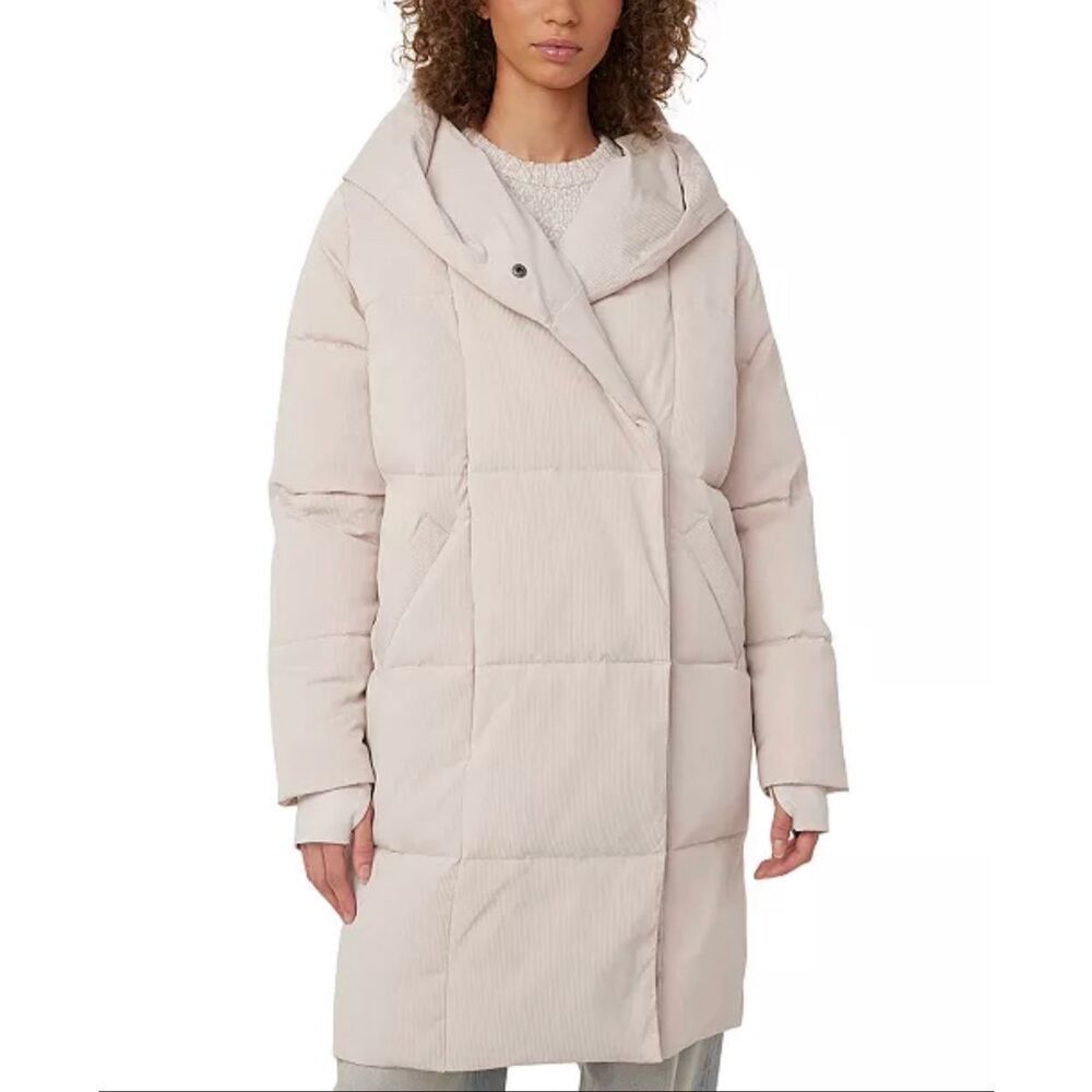 Frank & Oak The Corduroy Comfort Hygge Insulated Puffer Coat Slate Cream XL - Picture 2 of 9
